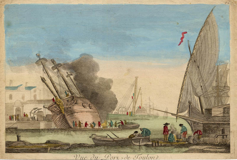afbeelding van prent Vue du port de Toulon van Blondel (Toulon)