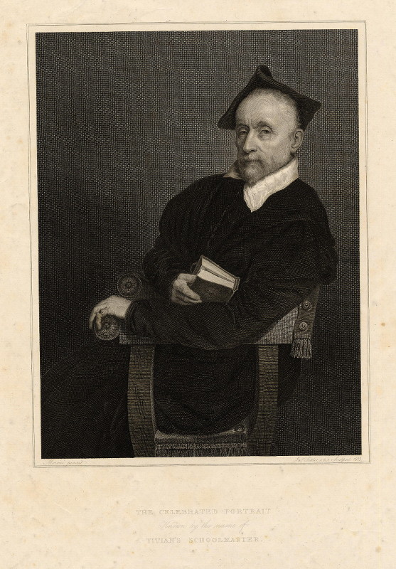 afbeelding van prent Titian´s Schoolmaster, portret van Ercole Tassi van James Fittler, naar Giovanni Battista Moroni