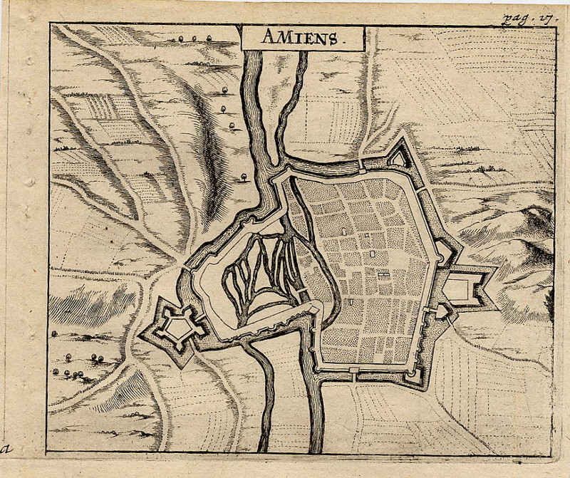 afbeelding van plattegrond Amiens van Jacob van Meurs (Amiens)