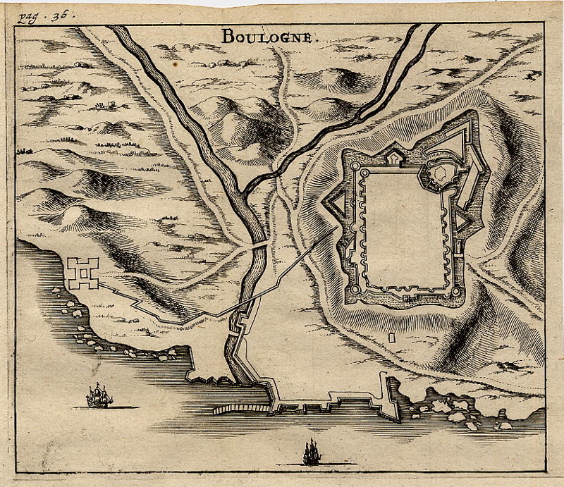 afbeelding van plattegrond Boulogne van Jacob van Meurs (Boulogne-sur-Mer)