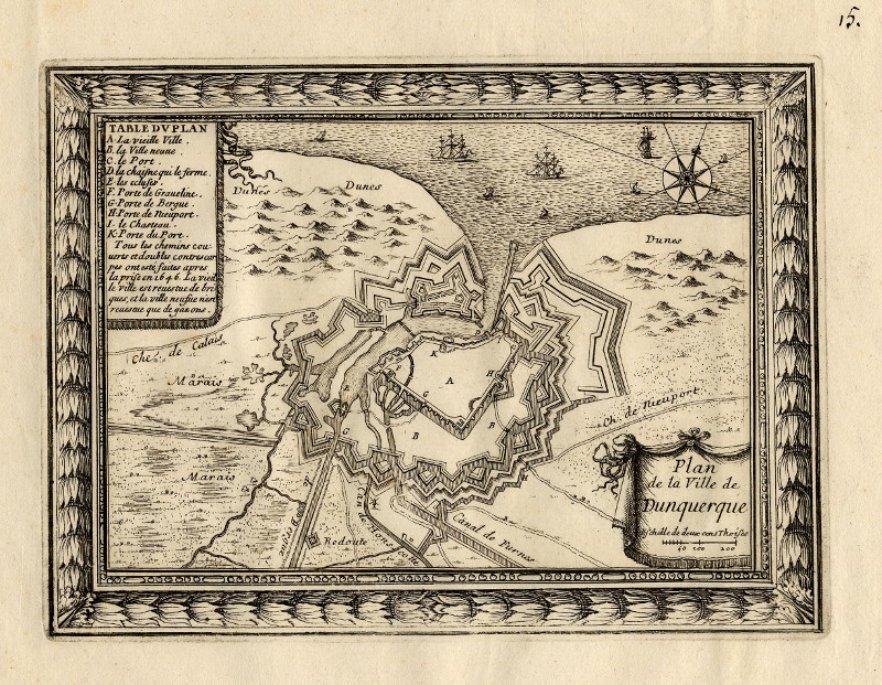 afbeelding van vogelvlucht Plan de la Ville de Dunquerque van nn (Duinkerke)