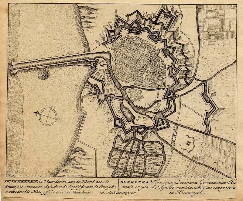 afbeelding van vogelvlucht Duinkerken/Dunkerka van Pieter Schenk (I) (Duinkerke)