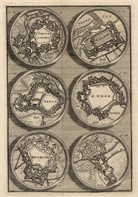 afbeelding van plattegrond Grevelingen, Calais, Arras, St. Omer, Bethune, Bouchain van nn