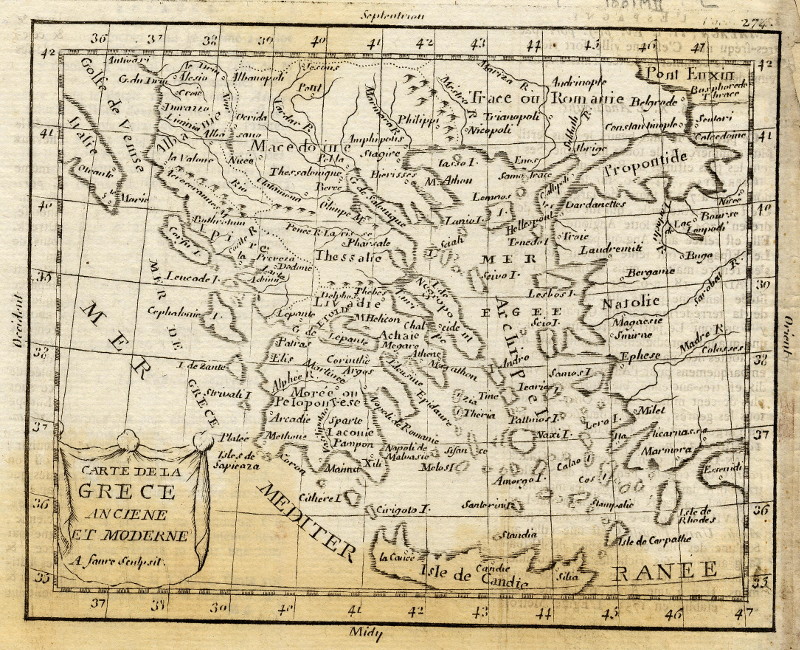 afbeelding van kaart Carte de la Grece anciene et moderne  van A. Faure