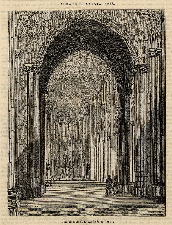 afbeelding van prent Abbaye de Saint-Denis van nn (Parijs)