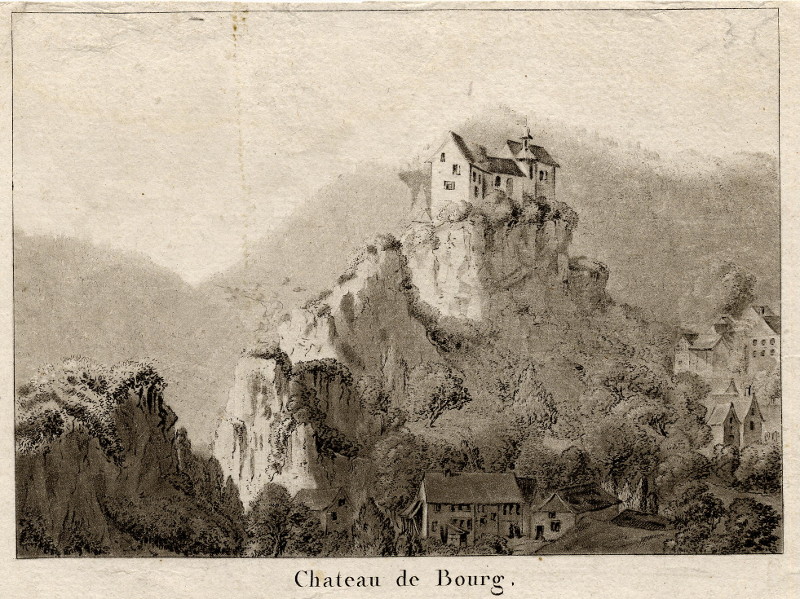 afbeelding van prent Chateau de Bourg van nn (Bourg)