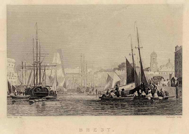 afbeelding van prent Brest van Outhwaite, naar Jules Noël (Brest)