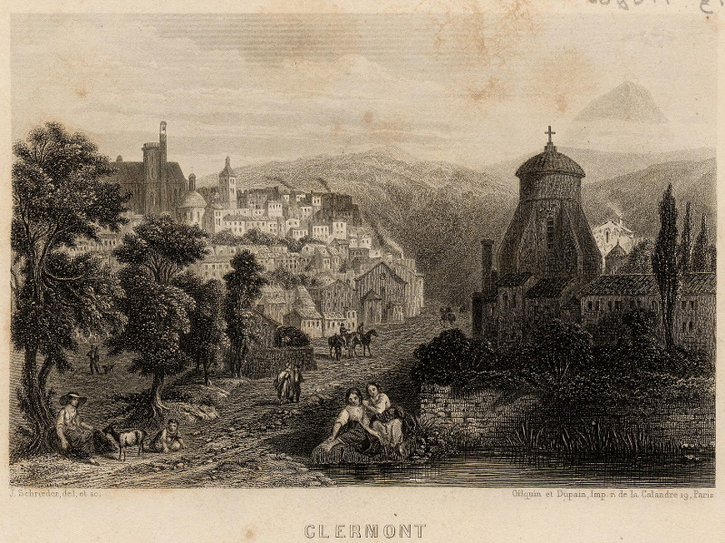 afbeelding van prent Clermont et le Pay de Dme van Gilquin et Dupain, J. Schroeder (Clermont-Ferrand)