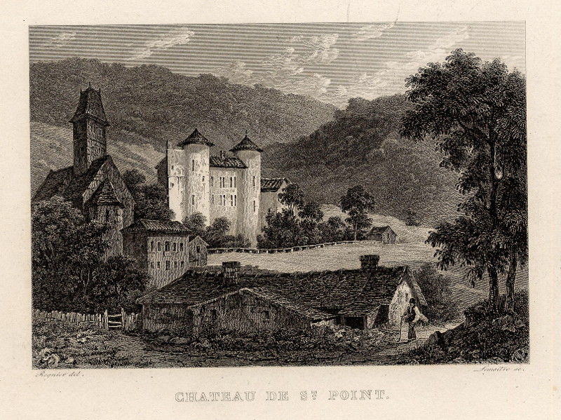 afbeelding van prent Chateau de St. Point van Lemaitre, naar Regnier (Saint-Point)