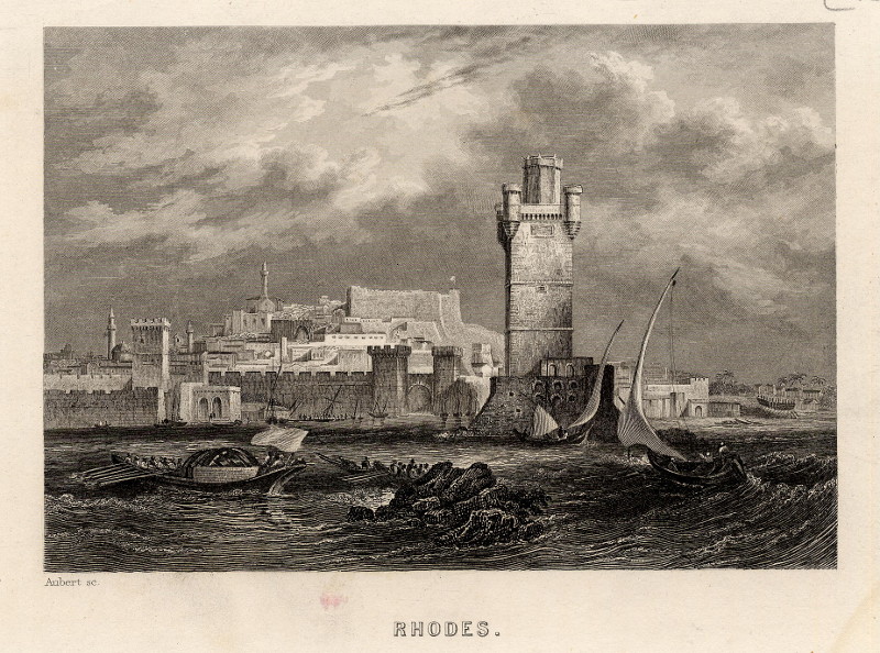 afbeelding van prent Rhodes van Aubert (Rhodos)