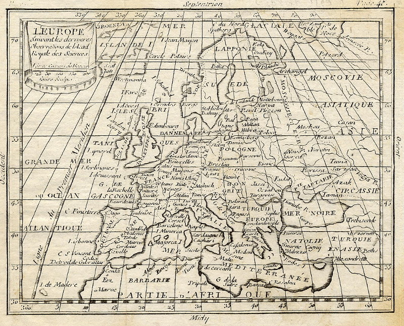 afbeelding van kaart L´Europe suivant les dernieres observations de l´acad royale des sciences van Faure naar C. Buffier