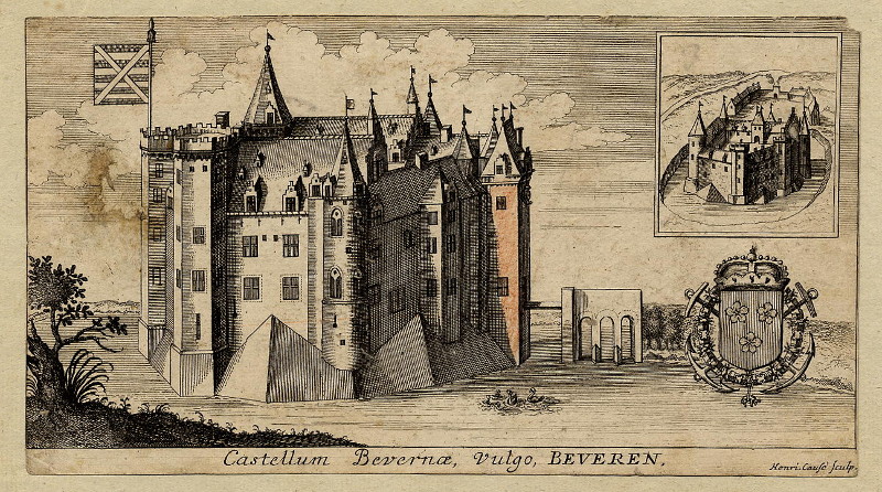 afbeelding van prent Castellum Bevernae, Vulgo, Beveren van Henri (Hendrik) Causé (Beveren)