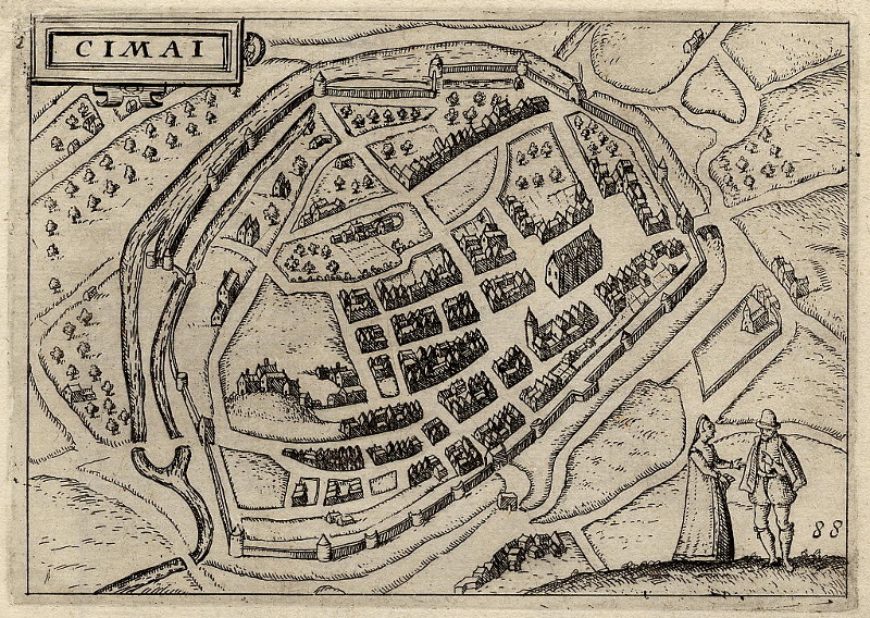 afbeelding van plattegrond Cimai van Lodovico Guicciardini (Chimay)