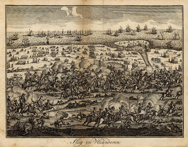 afbeelding van prent Slag in Vlaanderen van nn