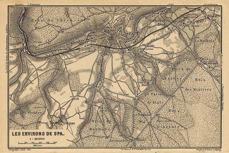 afbeelding van plattegrond Les environs de Spa van nn (Spa)