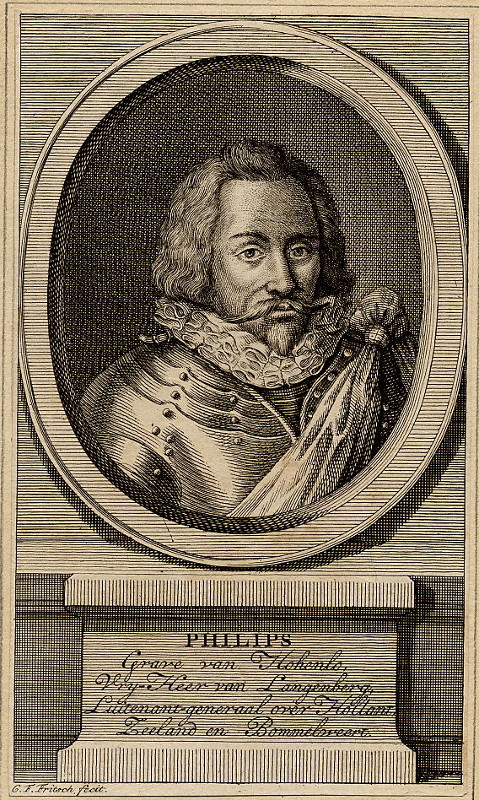 afbeelding van prent Philips, Grave van Hohenlo, Vrijheer van Langenberg van C.F. Fritsch (Adel,)