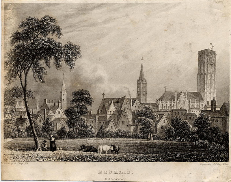 afbeelding van prent Mechlin (Malines) van J. O Shury (Mechelen)