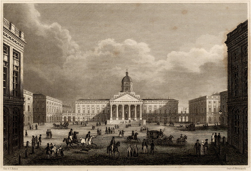 afbeelding van prent Place Royale in Brüssel van C. Reiss, B. Metzeroth (Brussel)