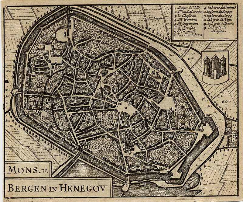 afbeelding van plattegrond Mons v. Bergen in Henegou van nn (Bergen)