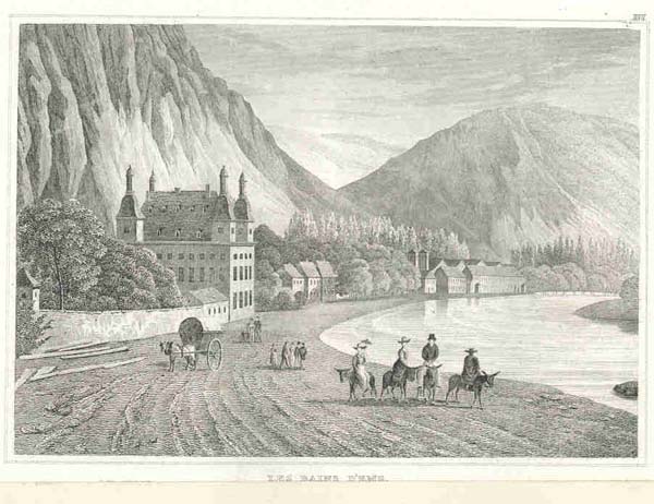 afbeelding van prent Les Bains D´Ems van nn (Bad Ems)