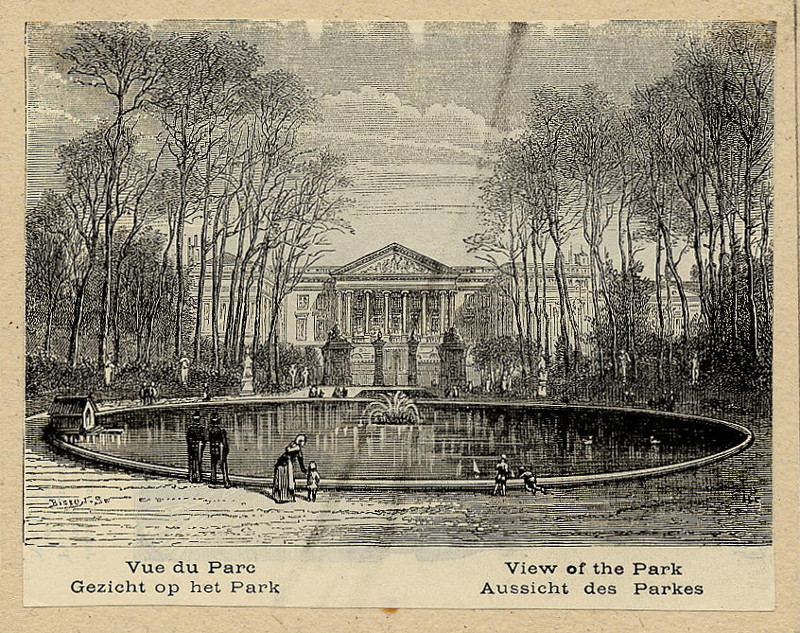 afbeelding van prent Vue du Parc, Gezicht op het park van Bisson (Brussel)