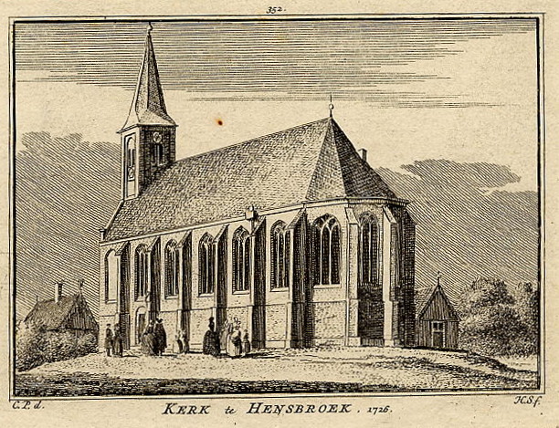 afbeelding van prent Kerk te Hensbroek 1726 van H. Spilman en C. Pronk (Hensbroek)