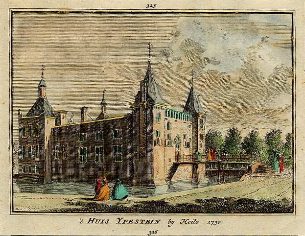 afbeelding van prent ´t Huis Ypestein bij Heilo 1730 van H. Spilman en C. Pronk (Heiloo)
