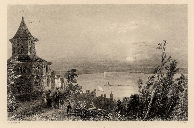 afbeelding van prent A view from Nymwegen van T. Barber, naar W.H. Bartlett (Nijmegen)