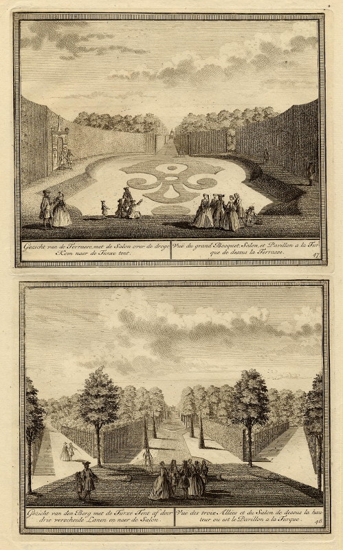afbeelding van prent Twee gezichten op een landgoed bij Velsen van H. de Leth en M. Brouerius van Nidek (Velsen)