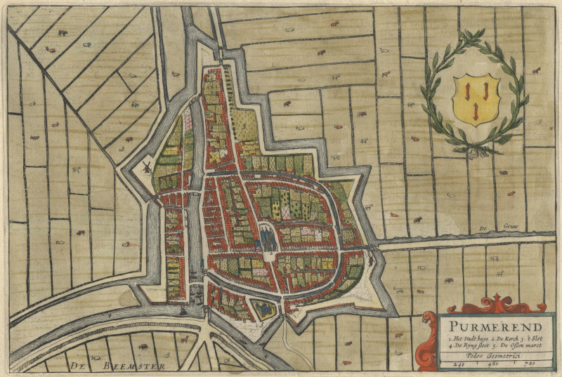 Purmerend, een antieke plattegrond van Purmerend in Nederland door Joan Blaeu uit 1649 Purmerend, een antieke plattegrond van Purmerend in Nederland door Joan Blaeu uit 1649