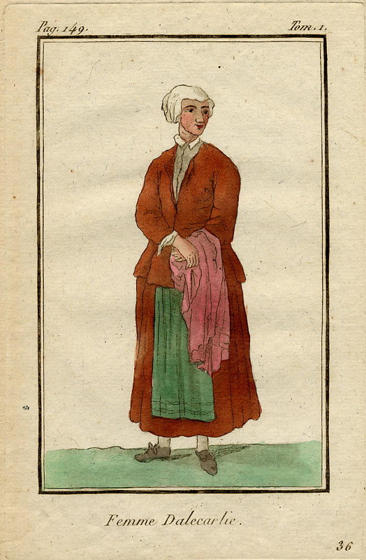 afbeelding van prent Femme Dalecarlie van Félix Mixelle (, )