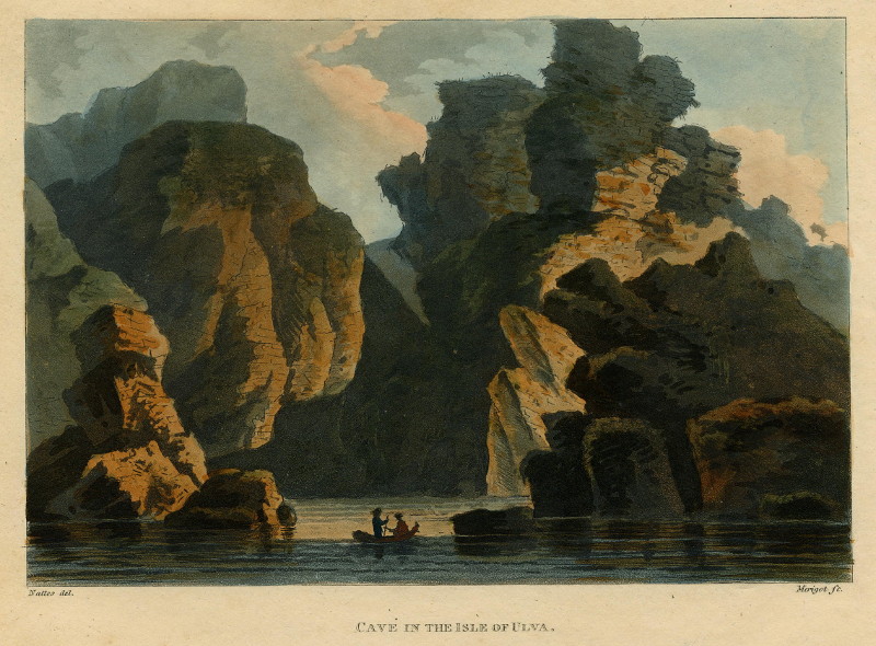 afbeelding van prent Cave in the isle of Ulva van J. Merigot naar J.C. Nattes (Ulva)