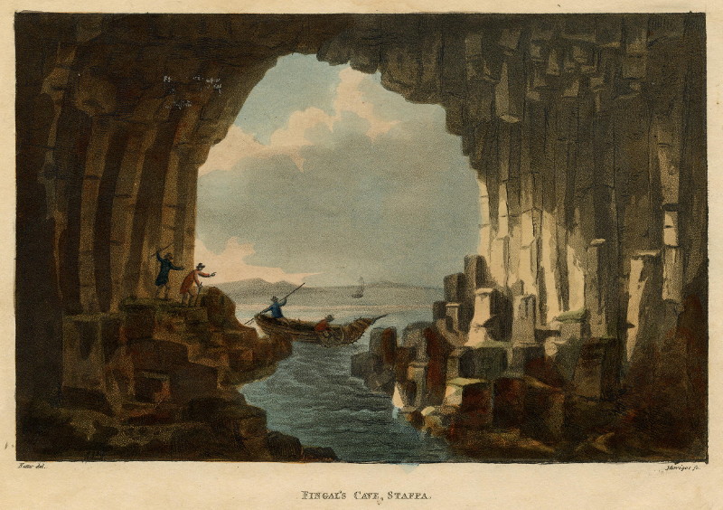 afbeelding van prent Fingal´s cave, Staffa van J. Merigot naar J.C. Nattes (Staffa)