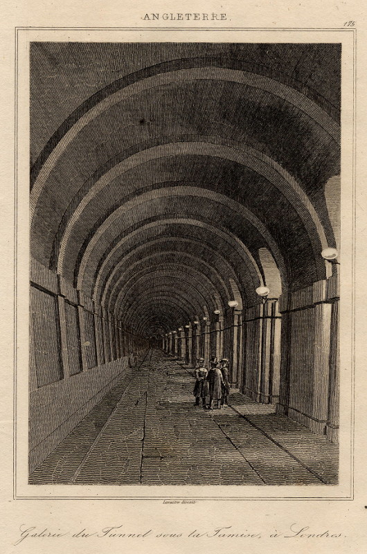 afbeelding van prent Galerie du Tunnel sous la Tamise, à Londres van Lemaitre (Londen, London)