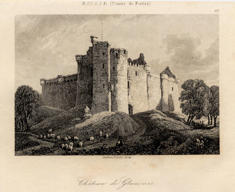 afbeelding van prent Château de Glammis van Joseph Skelton (Glamis)