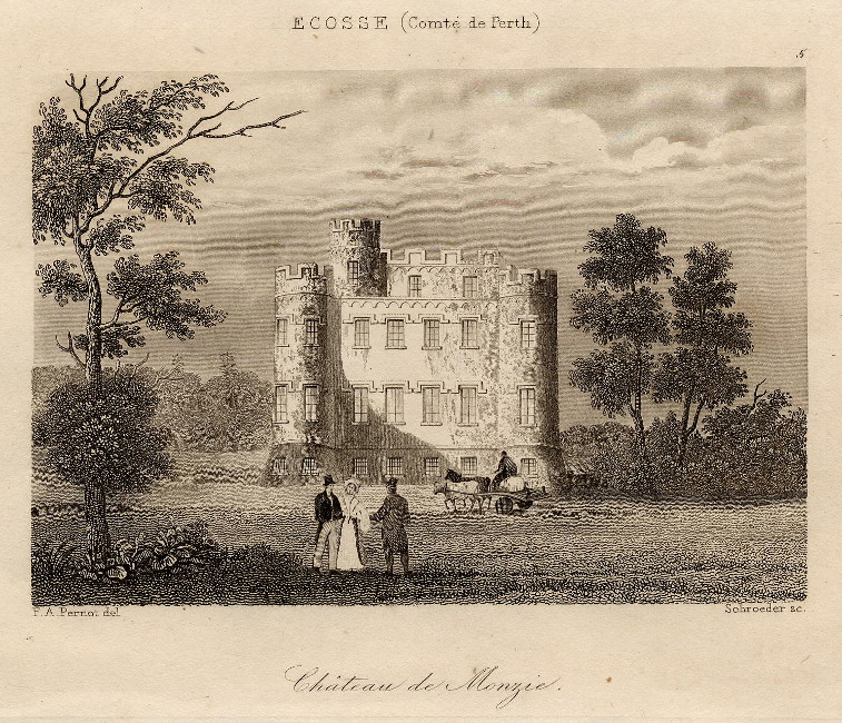 afbeelding van prent Château de Monzie van F.A. Pernot, Schroeder (Crieff)