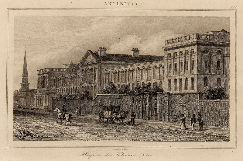 afbeelding van prent Hospice des Aliénés (St. Luc) van Lemaitre (Londen, London)