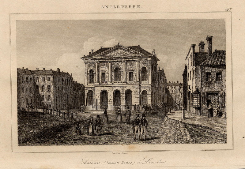 afbeelding van prent Assises (Session House) à Londres van Lemaitre (Londen, London)