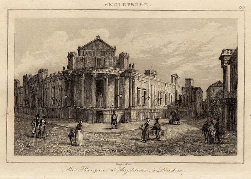 afbeelding van prent La Banque d´Angleterre, à Londres van Lemaitre (Londen, London)