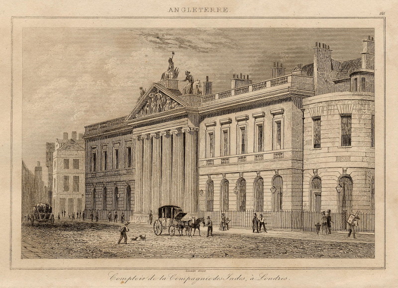 afbeelding van prent Comptoir de la Compagnie des Indes, à Londres van Lemaitre (Londen, London)