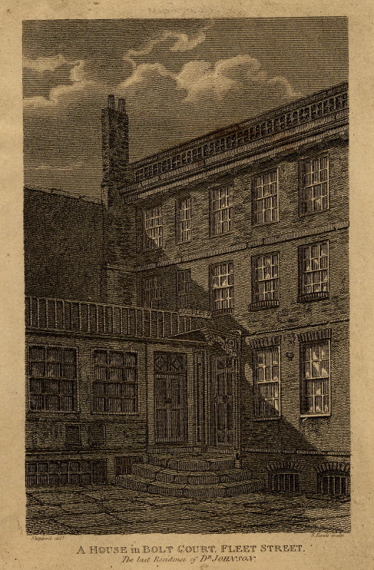 afbeelding van prent A house in Bolt Court, Fleet Street van S. Rawle, G. Shepherd (Londen, London)