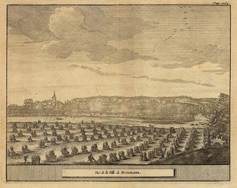 afbeelding van prent Vue de la VIlle de Dunblane van Pieter van der Aa (Dunblane)