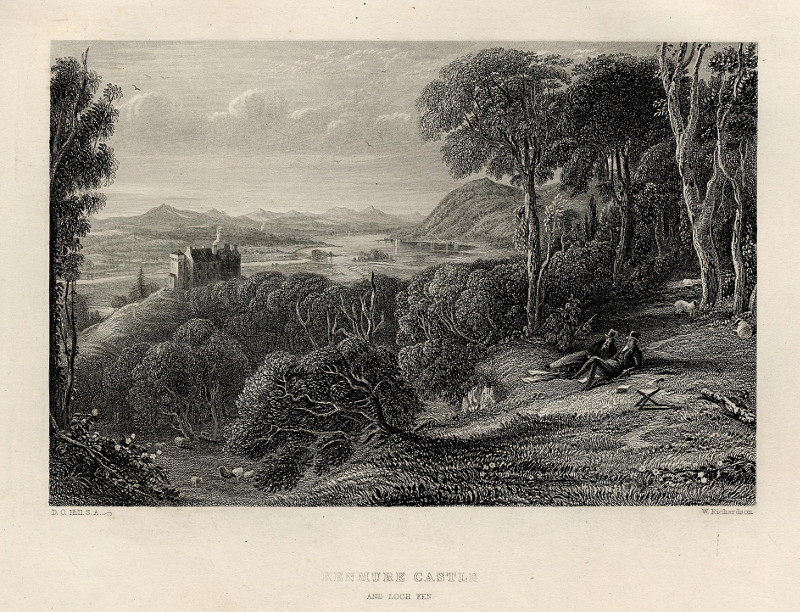 afbeelding van prent Kenmure Castle and Loch Ken van W. Richardson, D.O. Hill S.A. (New Galloway)