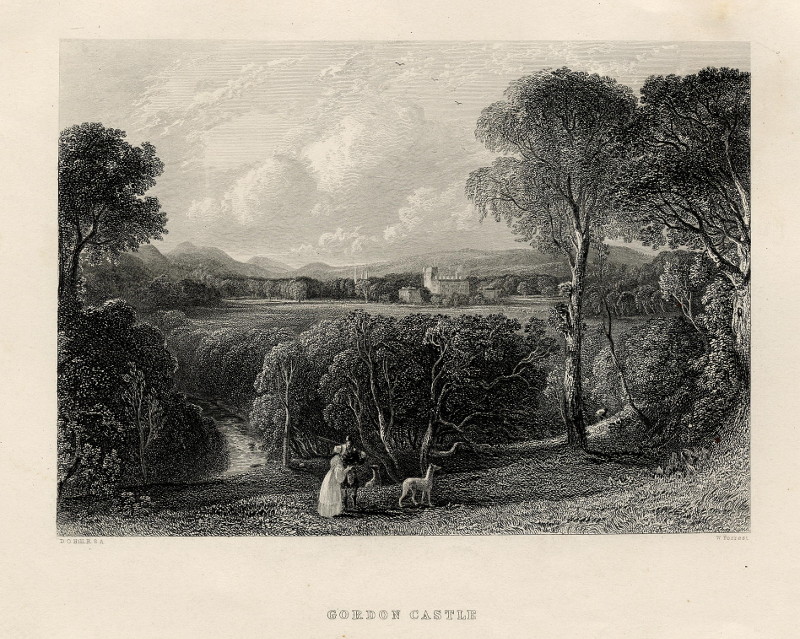 afbeelding van prent Gordon castle van W. Forrest, D.O. Hill S.A. (Gight)