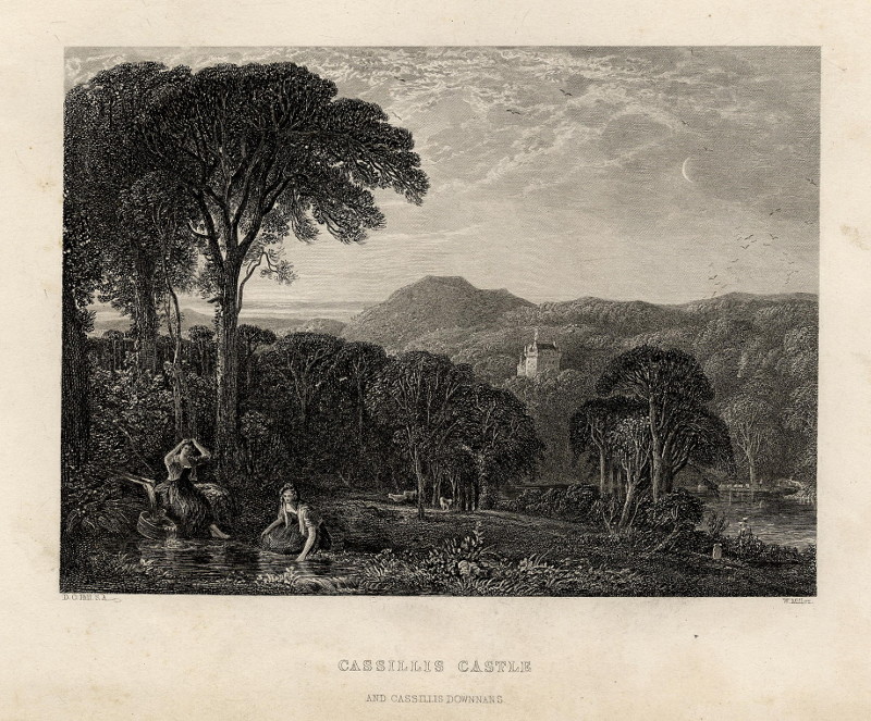 afbeelding van prent Cassillis castle and Cassillis Downnans van W. Miller, D.O. Hill S.A. (Maybole)