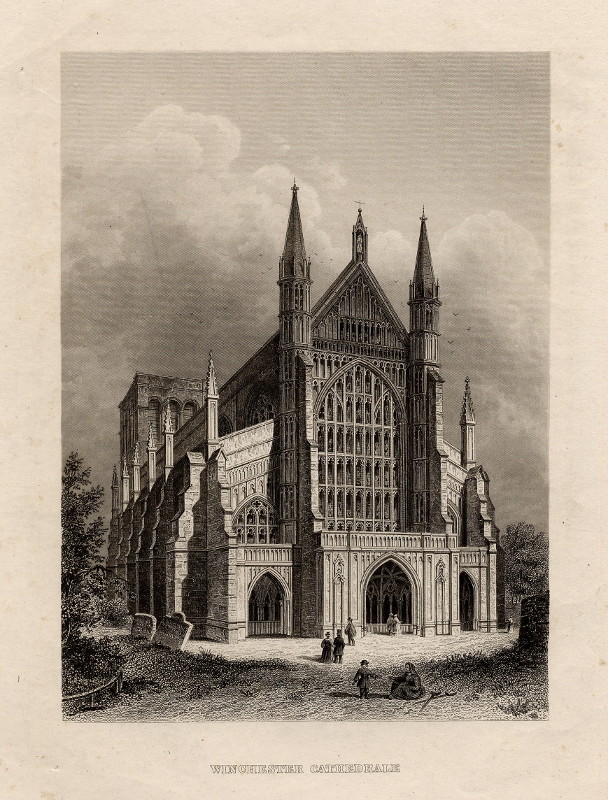 afbeelding van prent Winchester Cathedrale van nn (Winchester)