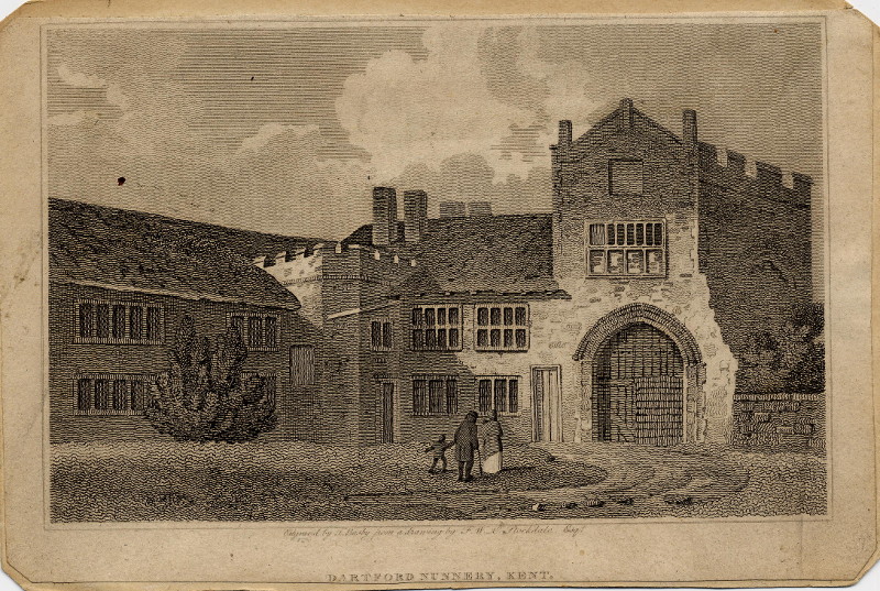 afbeelding van prent Dartford Nunnery, Kent van T. Busby, naar F.W.L. Stockdale (Dartford)