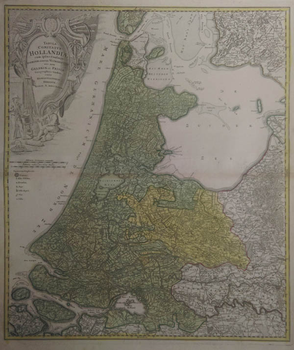 afbeelding van kaart Tabula Comitatus Hollandiae van Erven Homann