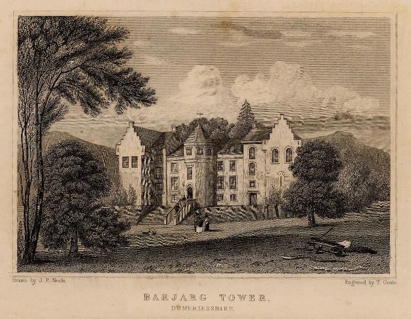 afbeelding van prent Barjarg Tower. Dumfriesshire van T. Goode naar J.P. Neale (Dumfries)