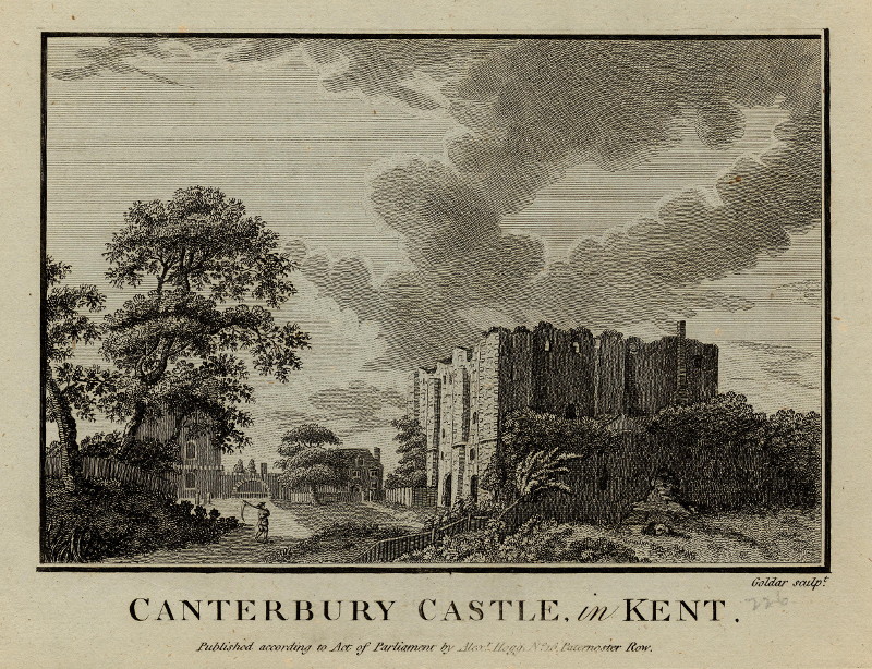 afbeelding van prent Canterbury castle, in Kent van Goldar (Canterbury)